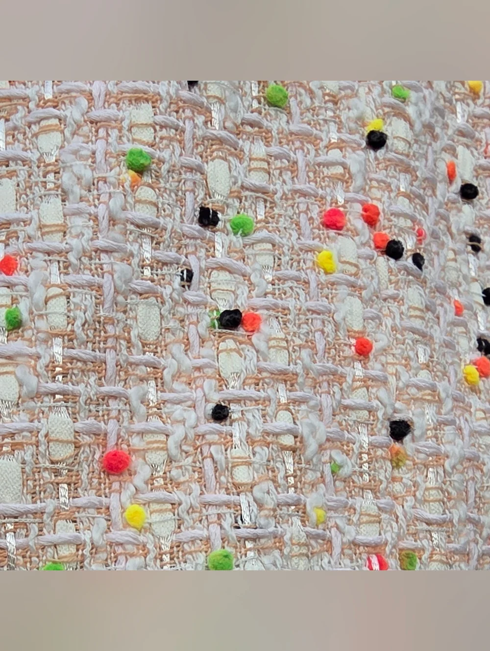 CHANEL Spring 2019 RTW Pink Multi Speckled Tweed Cropped Jacket Size FR 36/US 4 - Picture 7 of 11